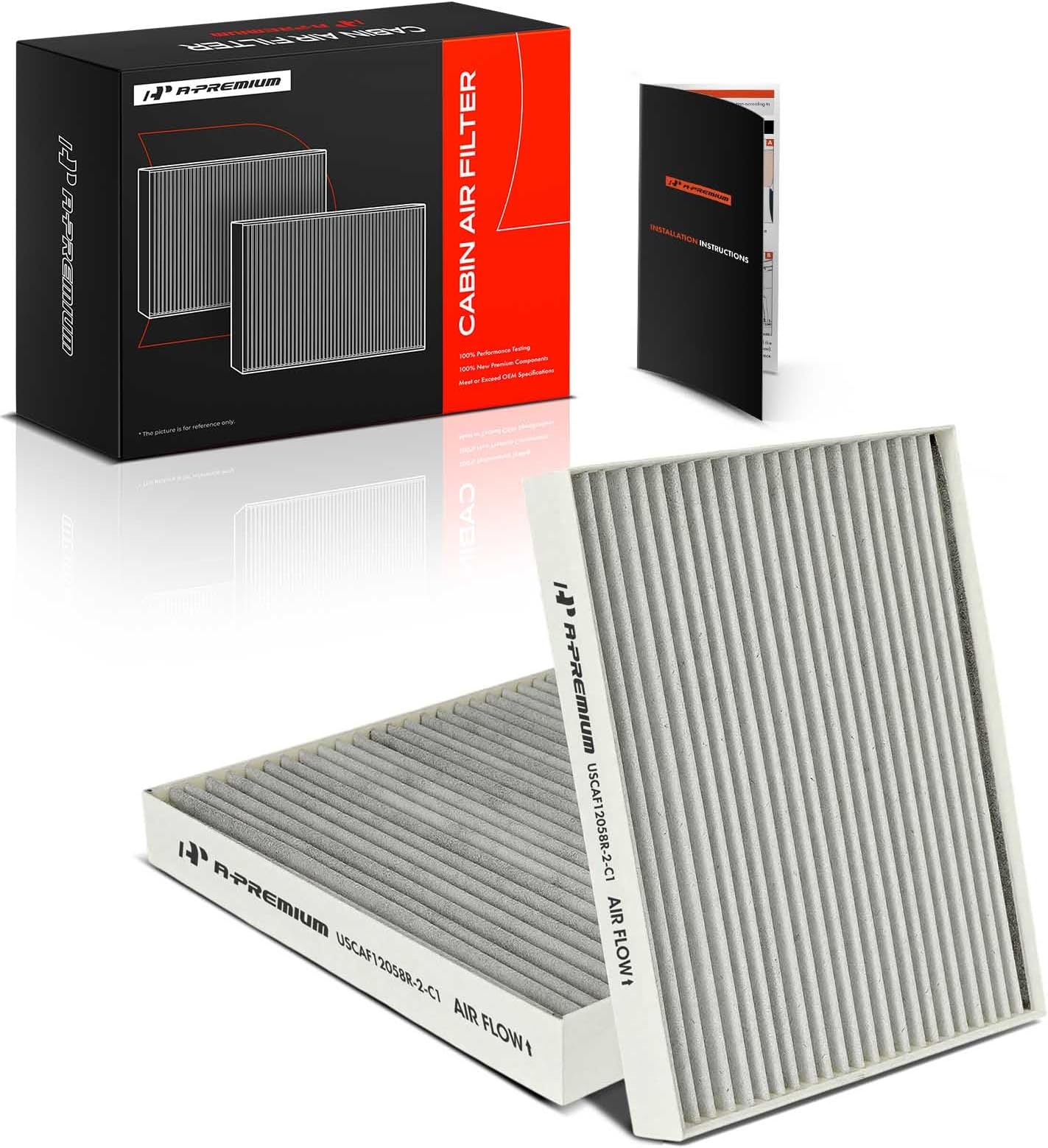 A-Premium 2-PC Cabin Air Filter with Activated Carbon Compatible with Hyundai Accent 2018-2022, Elantra 2017-2020, Elantra GT & Kia Forte 2019-2023, Forte5, Rio 2018-2023 - Replace# 97133-F2000