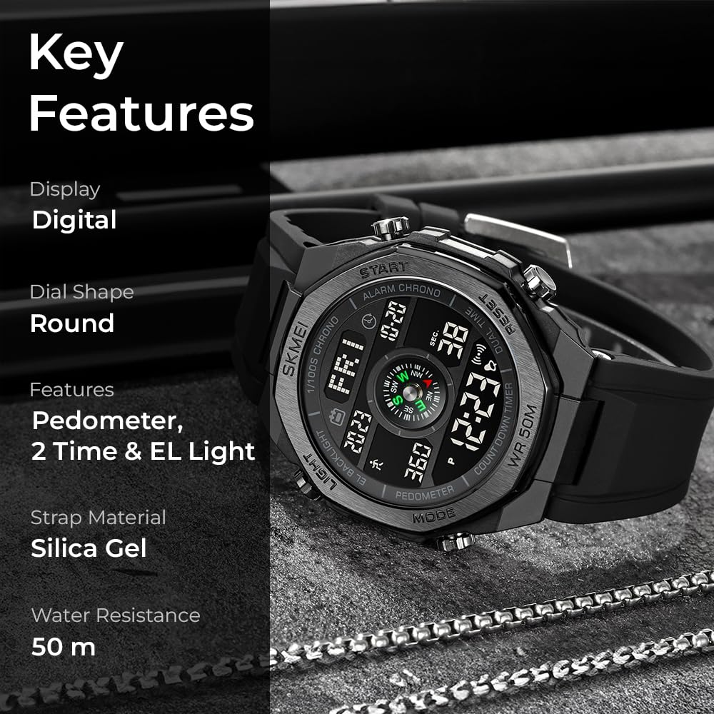 SKMEI 2209 Digital Sport Watch key features diagram
