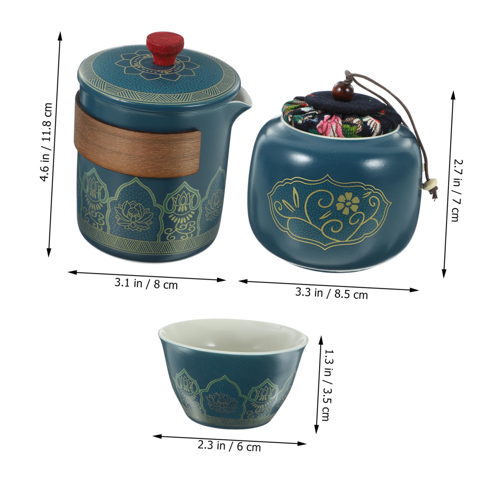 jojofuny 4stücke Teiliges Handgefertigtes Teeset Keramik Mit Tragbarer Tasche Für Zuhause Partys Und Leicht Zu Reinigen Und Im Design