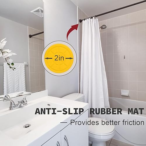 Miniatura 9 de Barra de cortina de ducha ajustable de 43 a 78 pulgadas, barra de cortina de tensión de resorte de 1 pulgada de diámetro, sin taladro, barra de