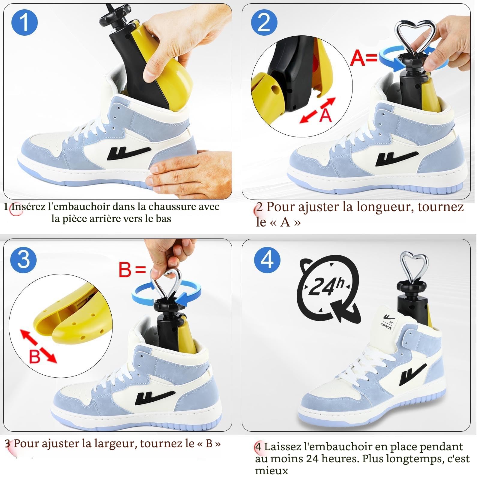 Embauchoirs à Chaussures Homme Femme, Agrandisseur Chaussure, Paquet de 1