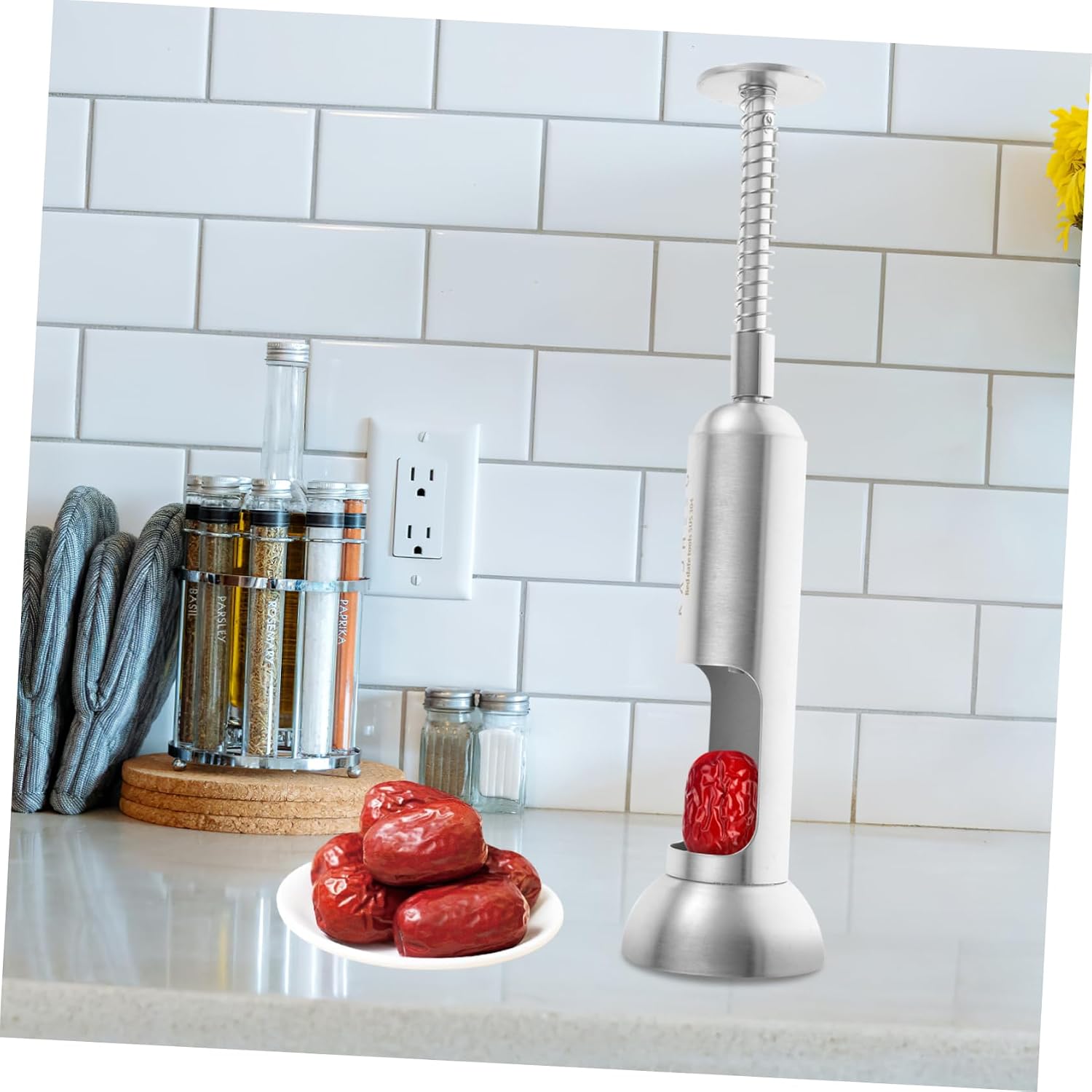 Red Date Corer Large Fruit Core Remover Kitchen Gadget for Cherry and Jujube Easy to Use Stainless Steel Pit Removal Tool Practical Accessory for Home and Restaurant