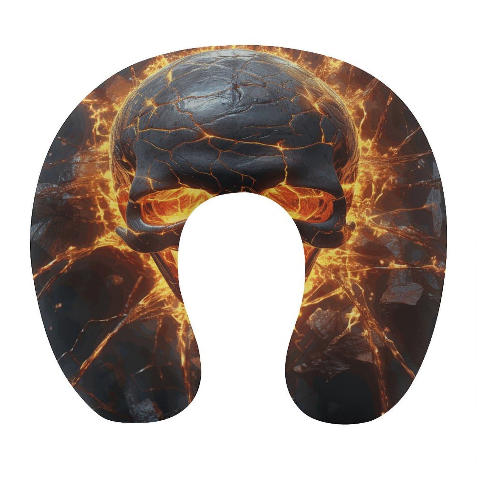 Adfgyerh Style Shattering Of Skull U-Shaped Pillow，Memory Foam Pillow Core，Cushion ，Provide Neck Support ，Travel Pillow，Suitable For Airplanes, Cars, Homes, And Offices.