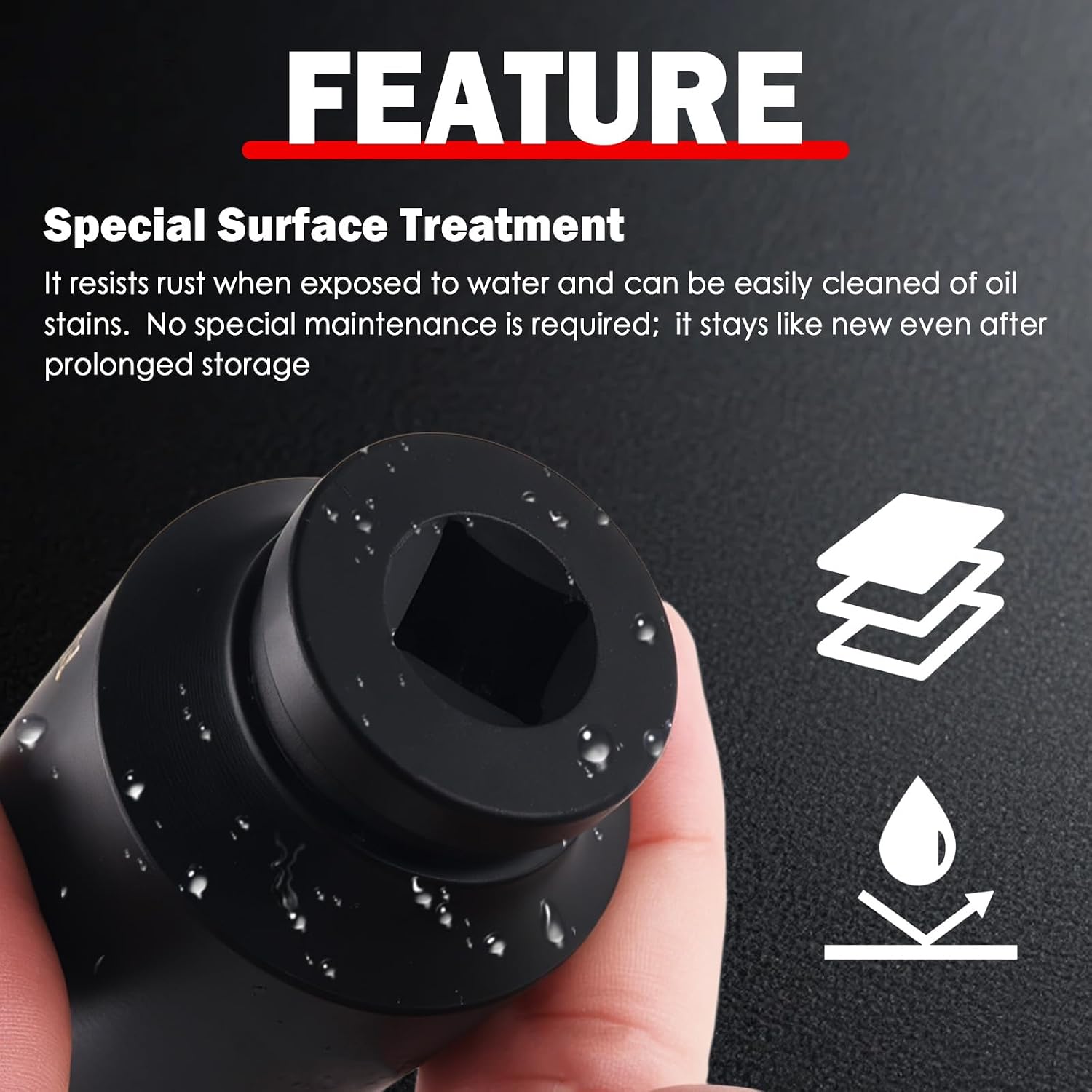 Deep 1 1/2 Socket 1/2 Drive,Impact Axle Nut Socket with 6-point Design for Effortless and Quick Loosening of Axle Nuts,Heavy Duty 1-1/2 Sockets for Car as Automotive Tools