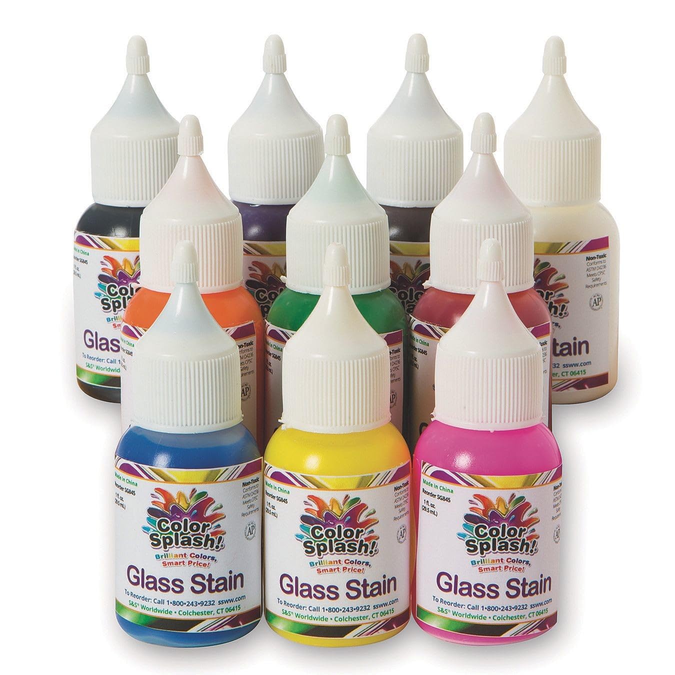 Lasure pour verre Color Splash S&S Worldwide pour colorer le verre sans trace opaque