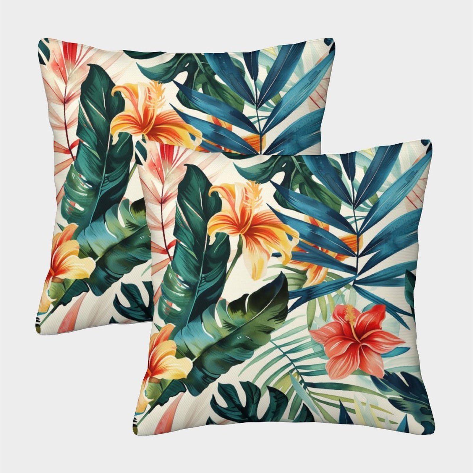 kaiyun 2 Pack Plants - Flowers Personalised Cushion Cover Home Sofa Decoration 45x45cm Pillow Covers