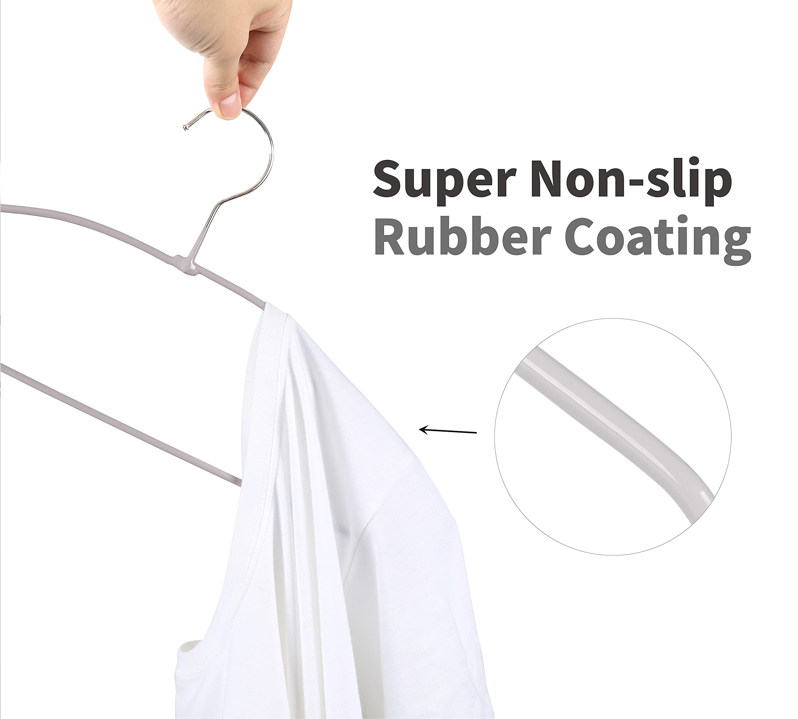 Amazon.com: TOPIA HANGER Metal Hangers 20 Pack, Non Slip