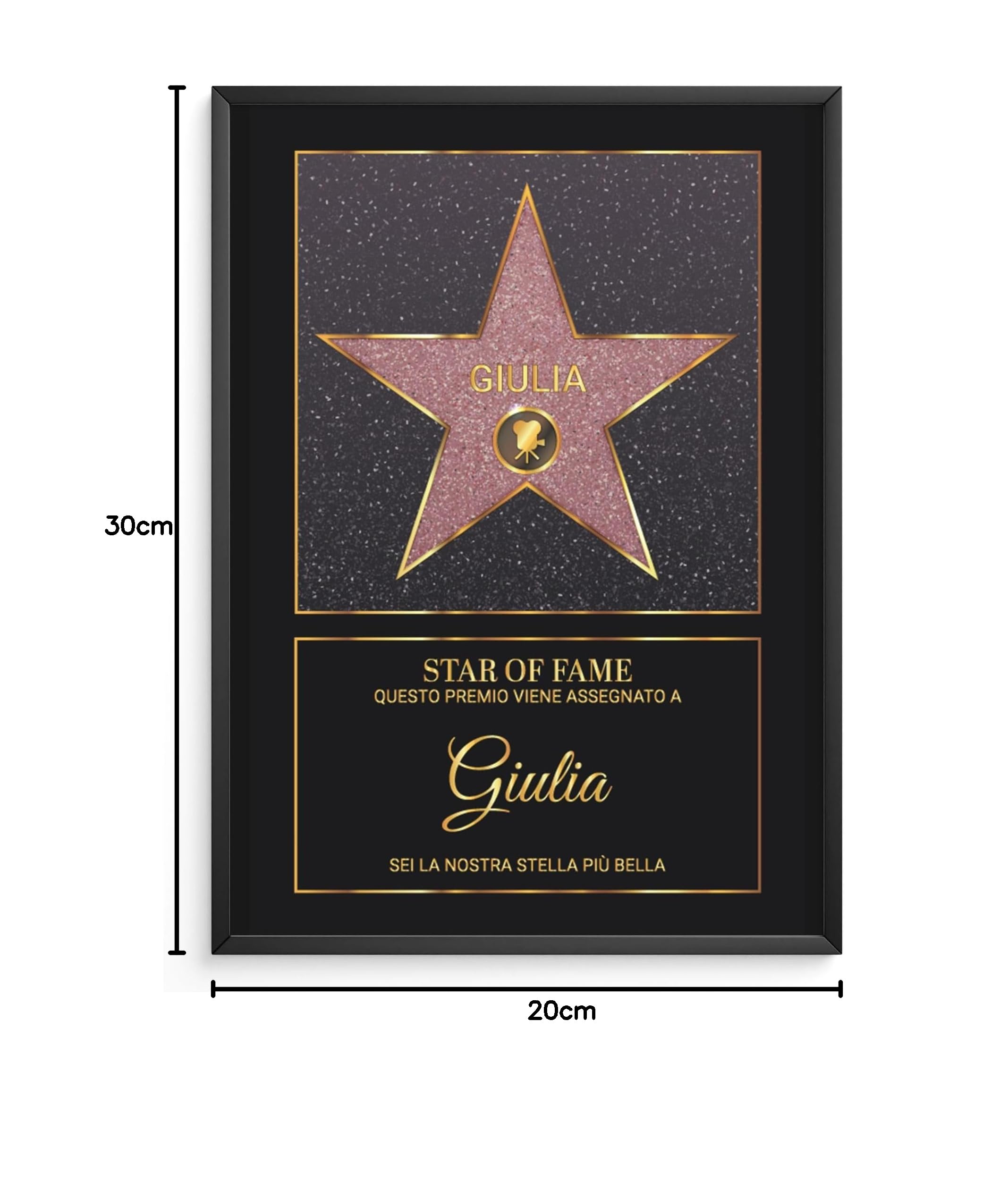 Affiche personnalisée Étoile de Star Hollywood rouge – Poster Toile Plexiglas avec ou sans Cadre