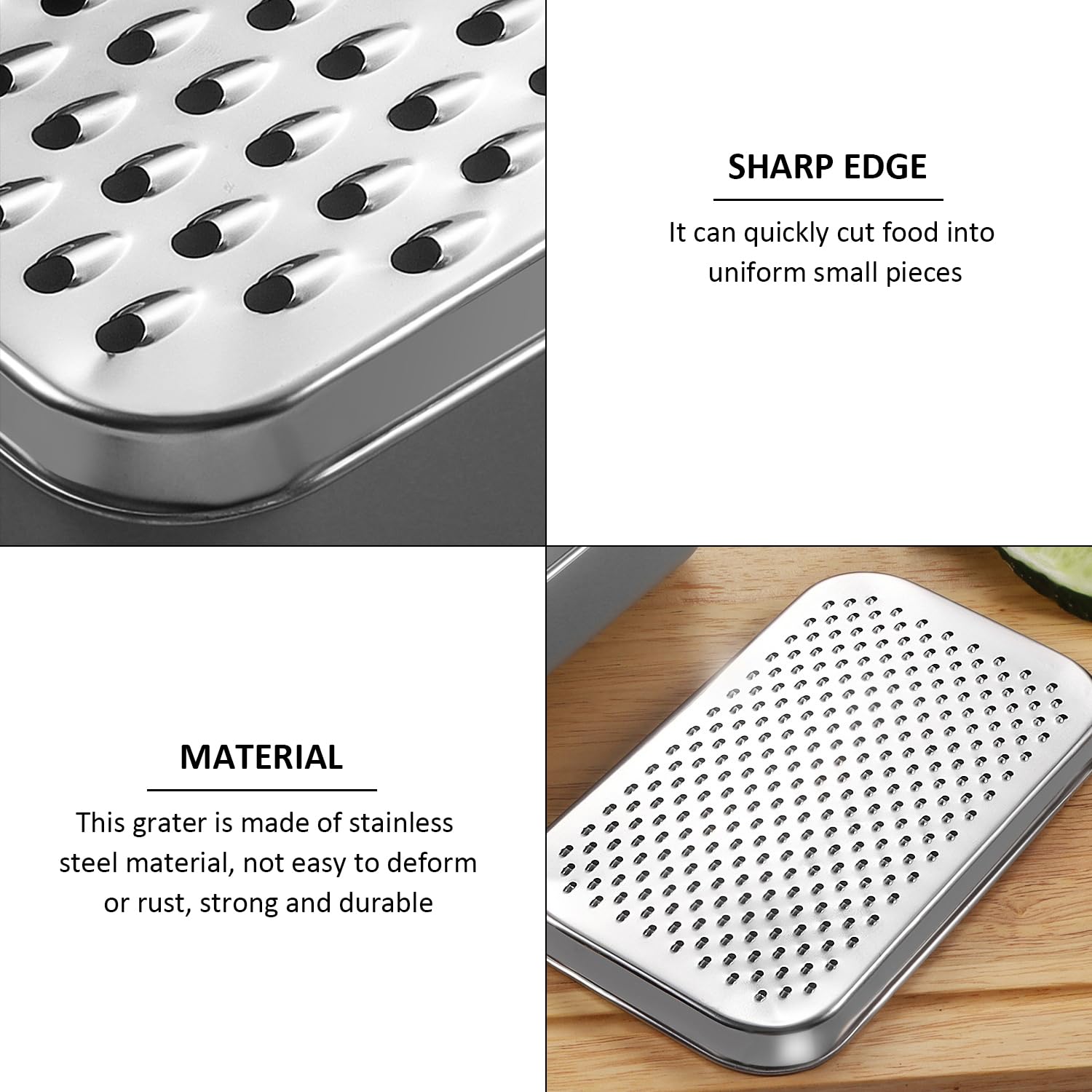 Set Grattugia Per Formaggio In Acciaio Inox - Con Contenitore, Spazzola E 2 Lame - Foto 5