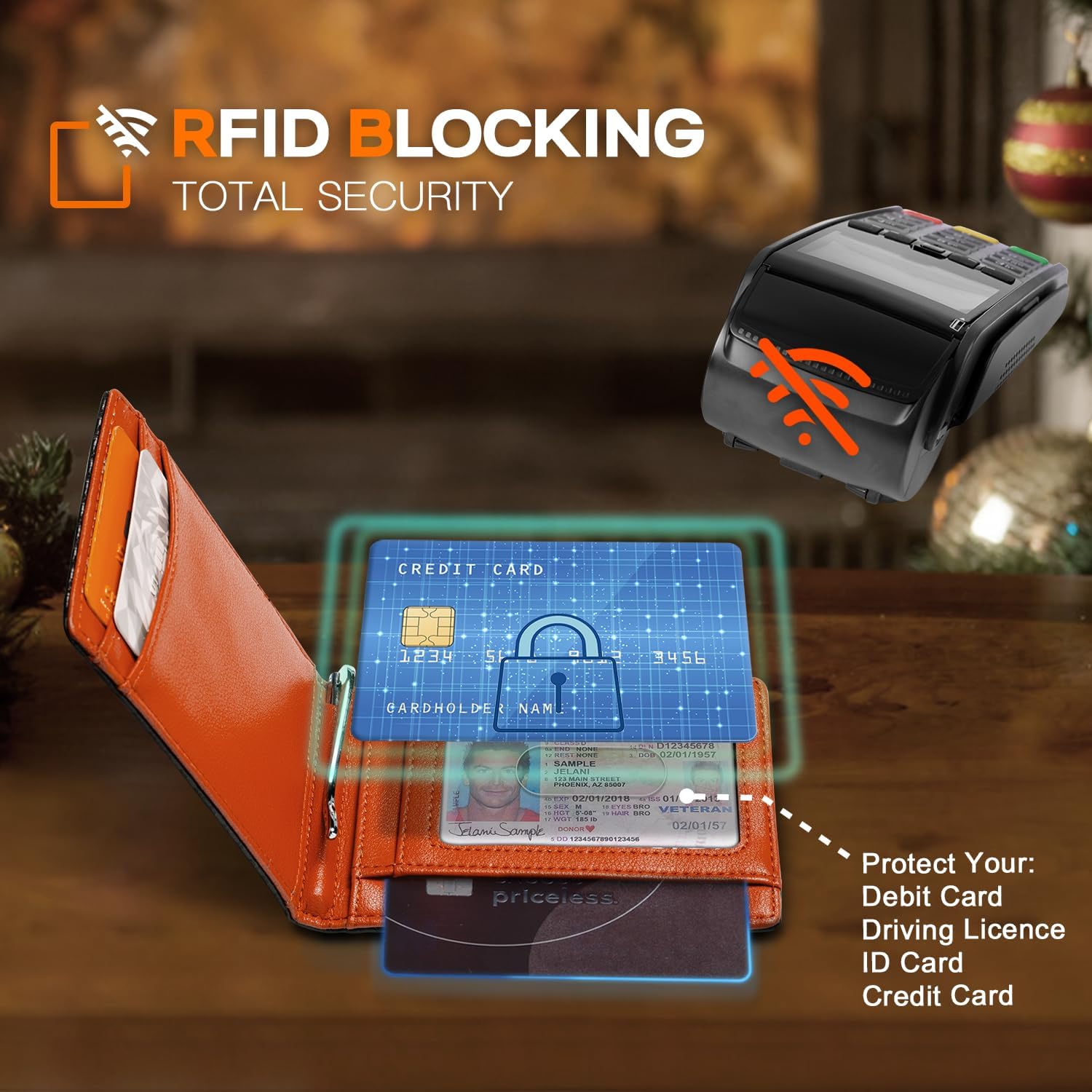 RUNBOX Slim Wallet for Men Genuine Leather RFID Blocking Bifold Minimalist Front Pocket Mens Wallet with Money Clip Thin Gift Box - Image 6