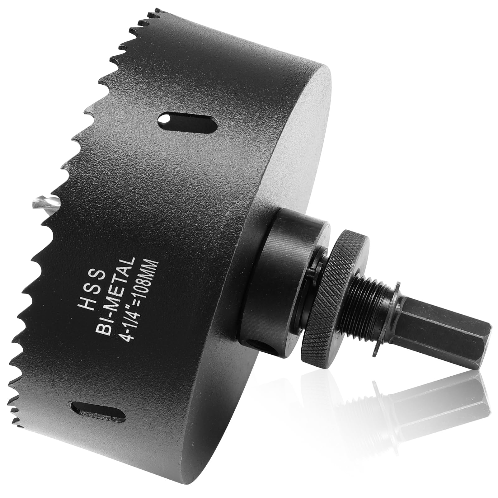 Sierra perforadora de 108 mm para metal y madera, HSS Bi-Metal perforadora redonda con profundidad de corte de 40 mm, para acero, hierro, aluminio, techos, paneles de yeso y placas de yeso