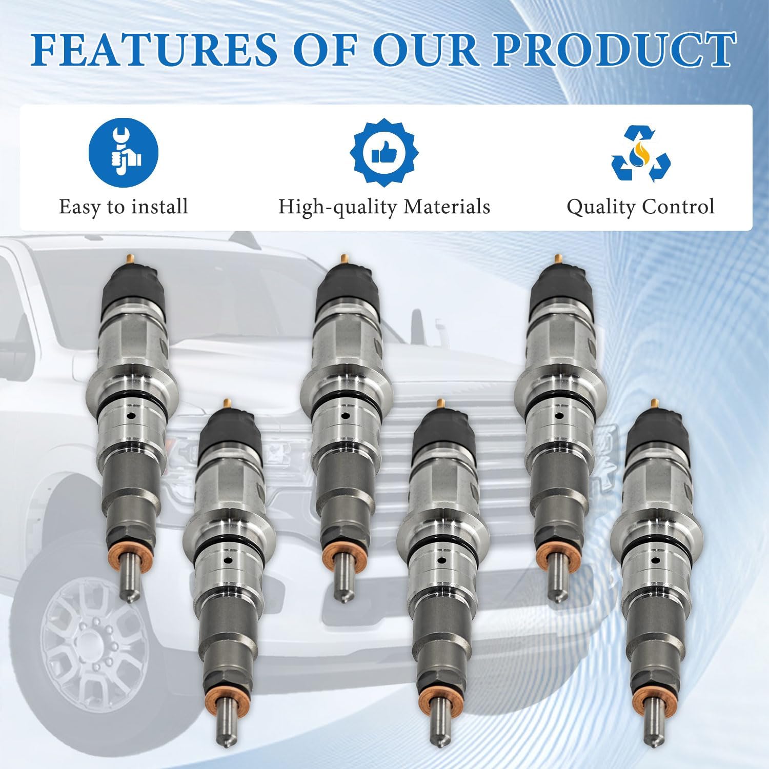 6PCS 0445120188 68210105AA Fuel Injectors Compatible with Dodge Ram 2500 3500 4500 6.7L 2010-2018 for Cummins ISB6.7 Replace 0445120187 0445120342
