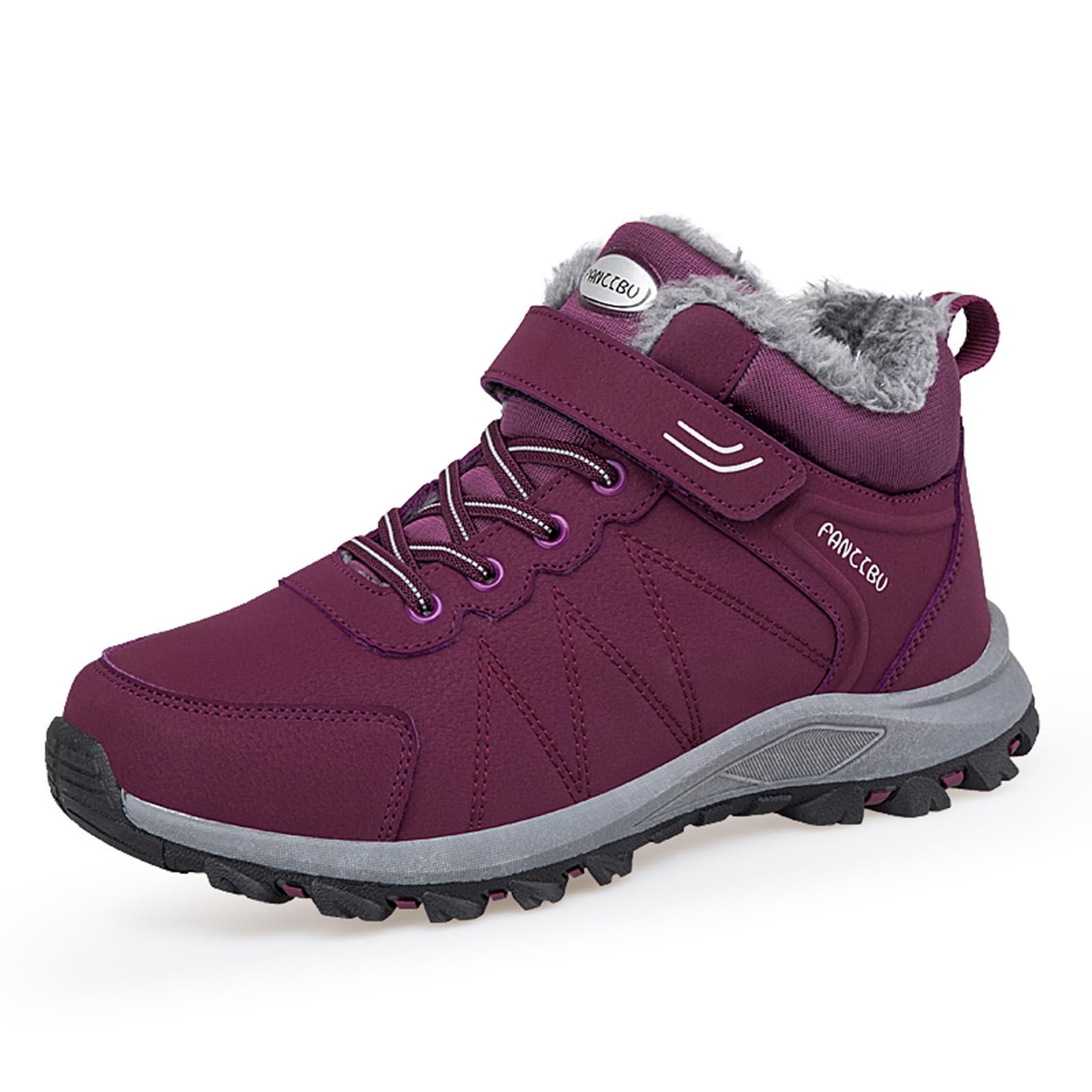 Moudn Botas de Nieve Mujer Forradas con Pelo Botas de Invierno Impermeables Zapatos de Senderismo Antideslizantes Zapatos Trekking