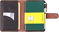Vista 10 de Funda de Cuero para Diario de 3.5"x5.5" Cuaderno de Tapa Dura, Funda de Cuaderno de Cuero Rústico Hecho a Mano Compatible con Moleskine, Cuaderno