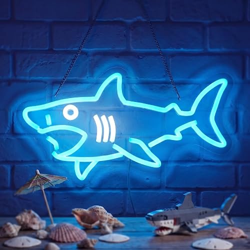 Shark Neon Sign, Shark Neon LED Wall Light Decor with