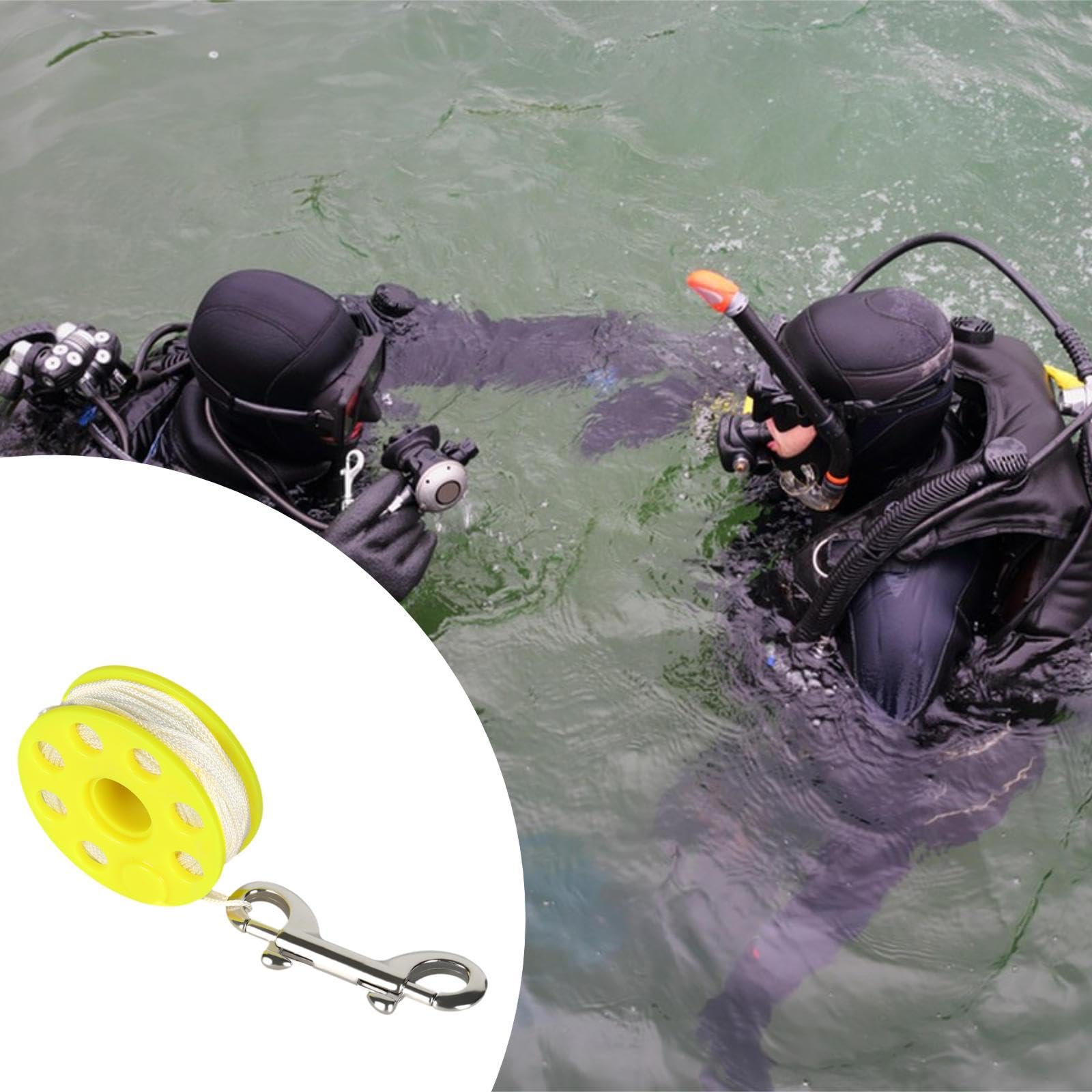 Mulinello da Immersione Compatto con Bobina a Moschettone a Doppio Bullone, Realizzato in Robusto Nylon per Un Controllo Affidabile della, Giallo