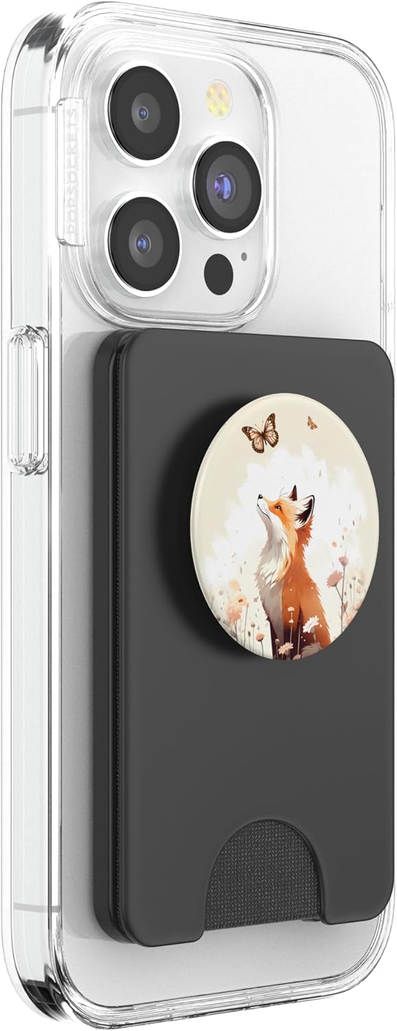 Fox Butterfly Forest Animal PopSockets PopWallet for MagSafe