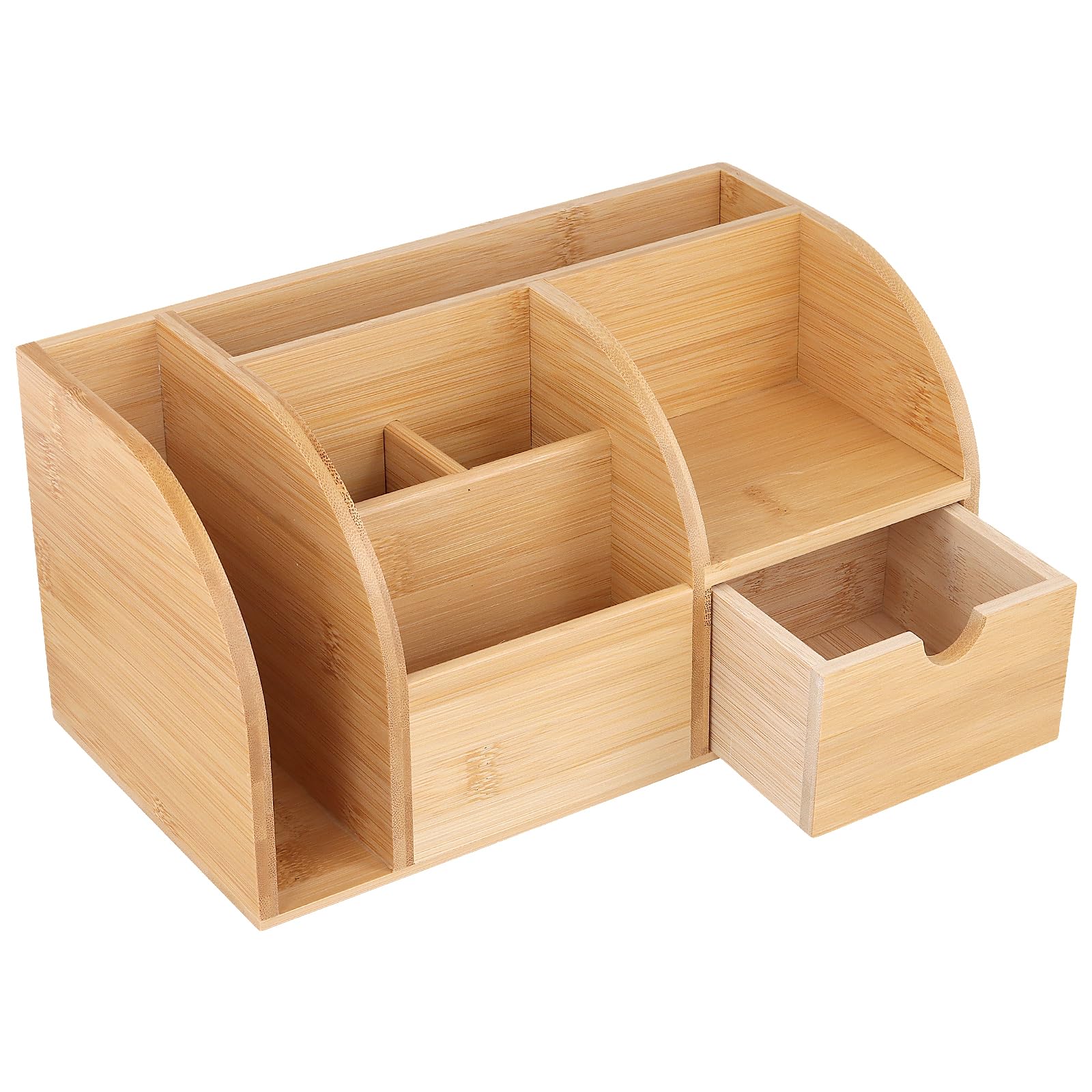 Pot à Crayon en Bois Naturel 26 x 15 x 14 cm Porte-Stylo Bureau Organisateur Rangement pour Stylos Pinceaux Maquillage Maison École