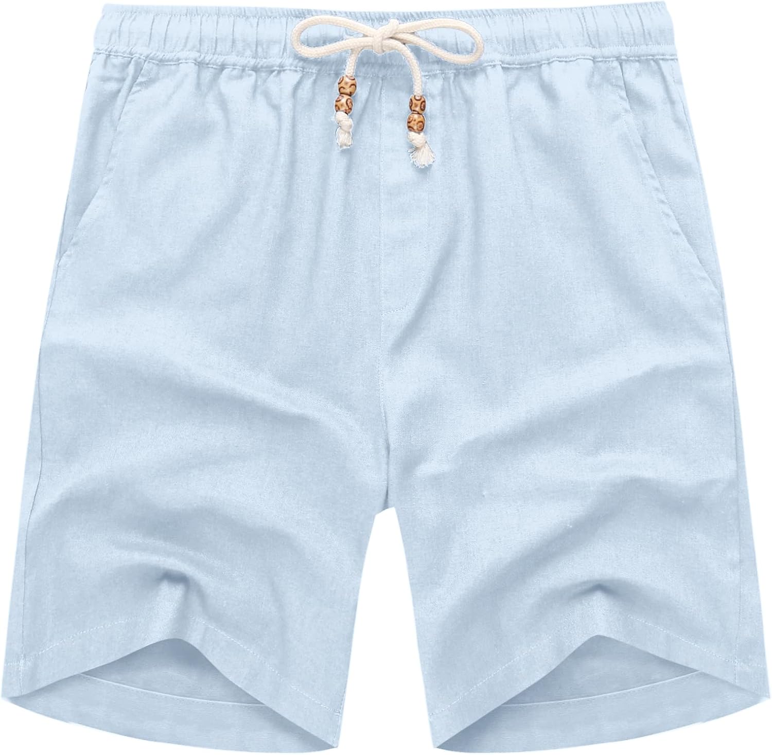 COOFANDY Men's Linen Shorts Casual Elastic Waist Drawstring Summer Beach Shorts - Image 3
