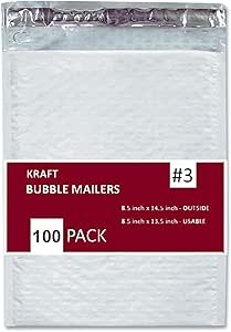 Lot De 200 Enveloppes Bulles #3 - Format 8.5x14.5 Pouces, Poly Mailers Gris, 100% Recyclables