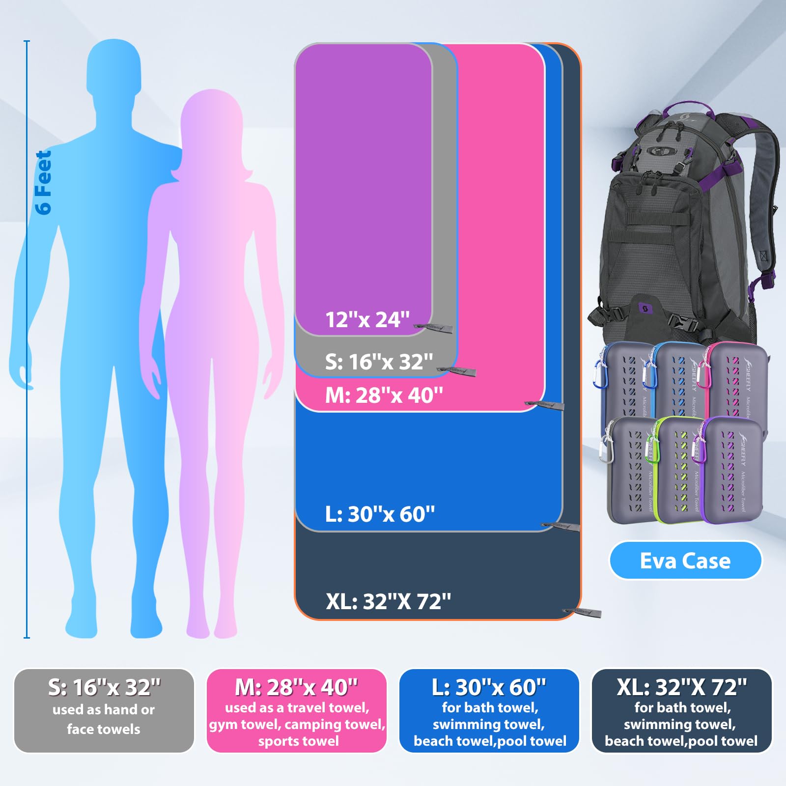 Grande Serviette De Plage 90 X 180 Cm En Microfibre à Séchage Rapide Imprimée Avec Tous Les