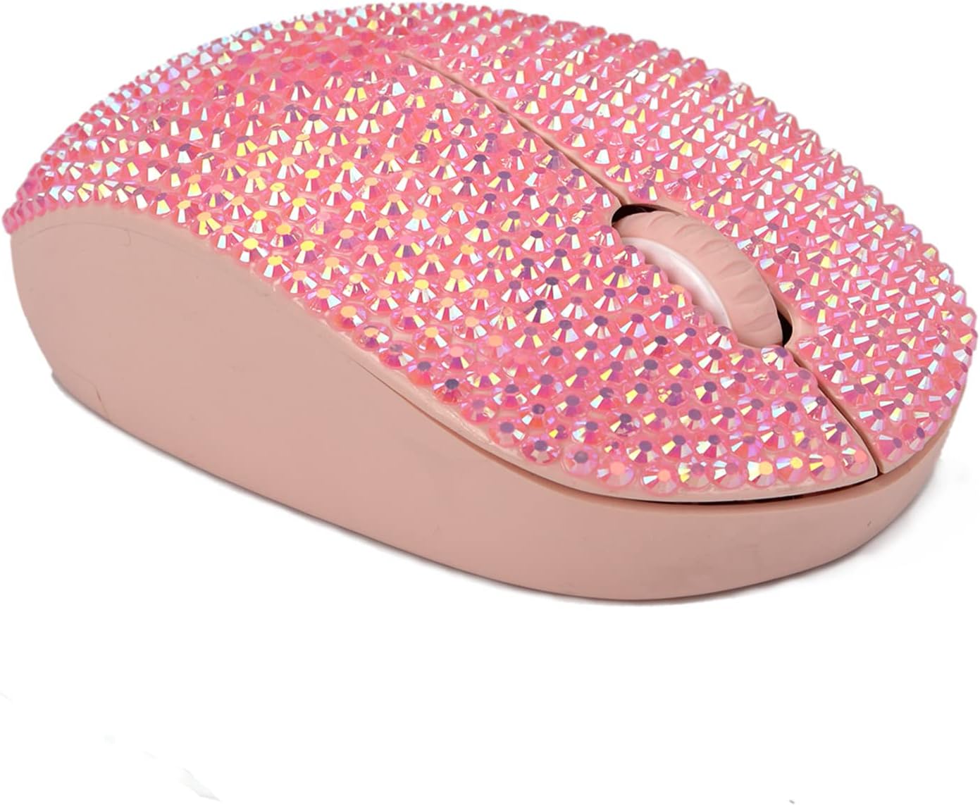 Bling Dazzling 2.4GHz Wireless Silent Mouse Covered with Rhinestone Crystal, Crystallized Mouse with USB Receiver, Compatible with Notebook, PC, Laptop, Computer, MacBook,Great Gift (Pink)