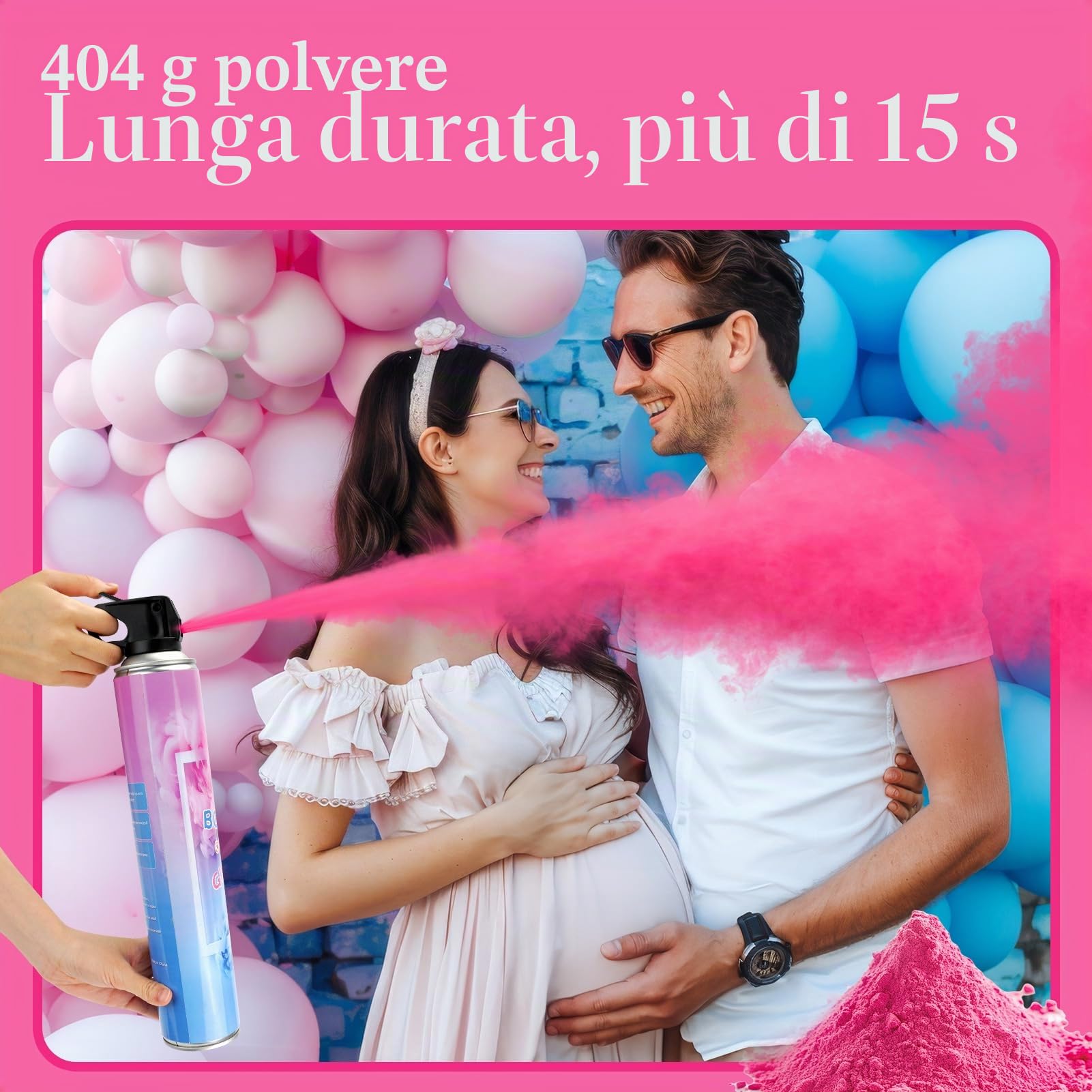 RISEMART Cannone fumogeno per rivelare il genere, pronto per foto, decorazione ecologica per feste per rivelare il genere, matrimoni, eventi sportivi e servizi fotografici (extra large, rosa