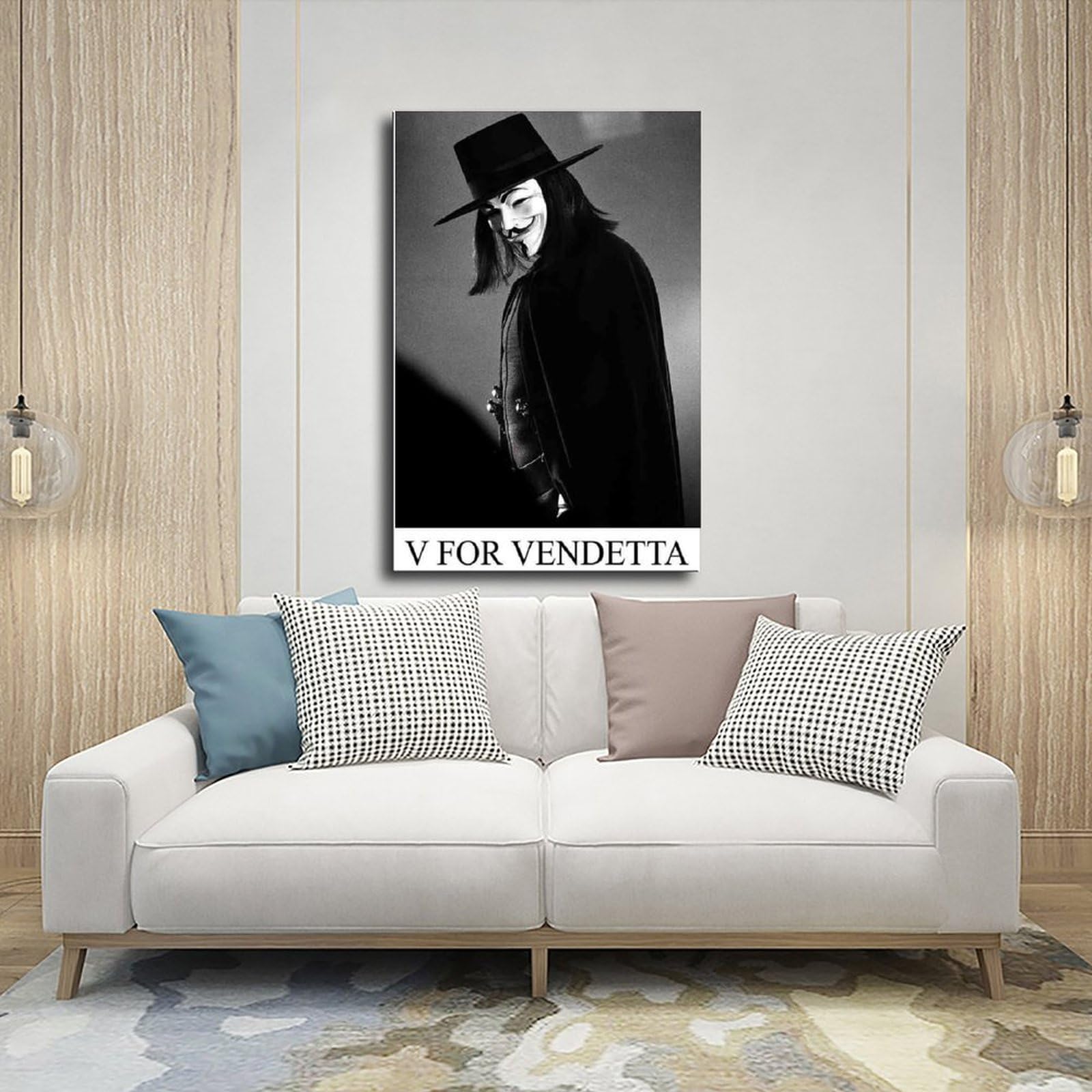 Poster V For Vendetta Sur Toile 60x90 Cm - Décoration Murale Salon Chambre Style Moderne
