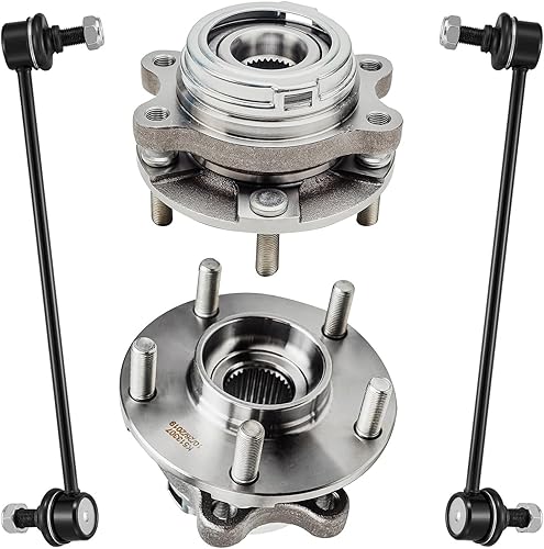 Miniatura 202 de Detroit Axle - Kit de 4 piezas de manguetas de dirección para Honda Civic 2006-2011, 2 manguetas de dirección delanteras y bujes de ruedas