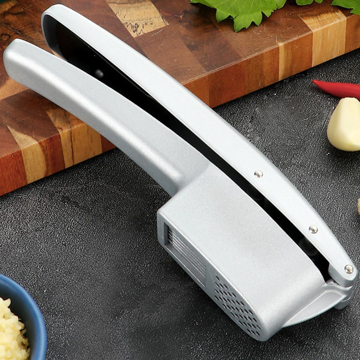 Garlic Press Mincer No Peel Slicer Thin Garlic Slicer Multipurpose Manual Tool Aluminum Alloy Kitchen Accessory