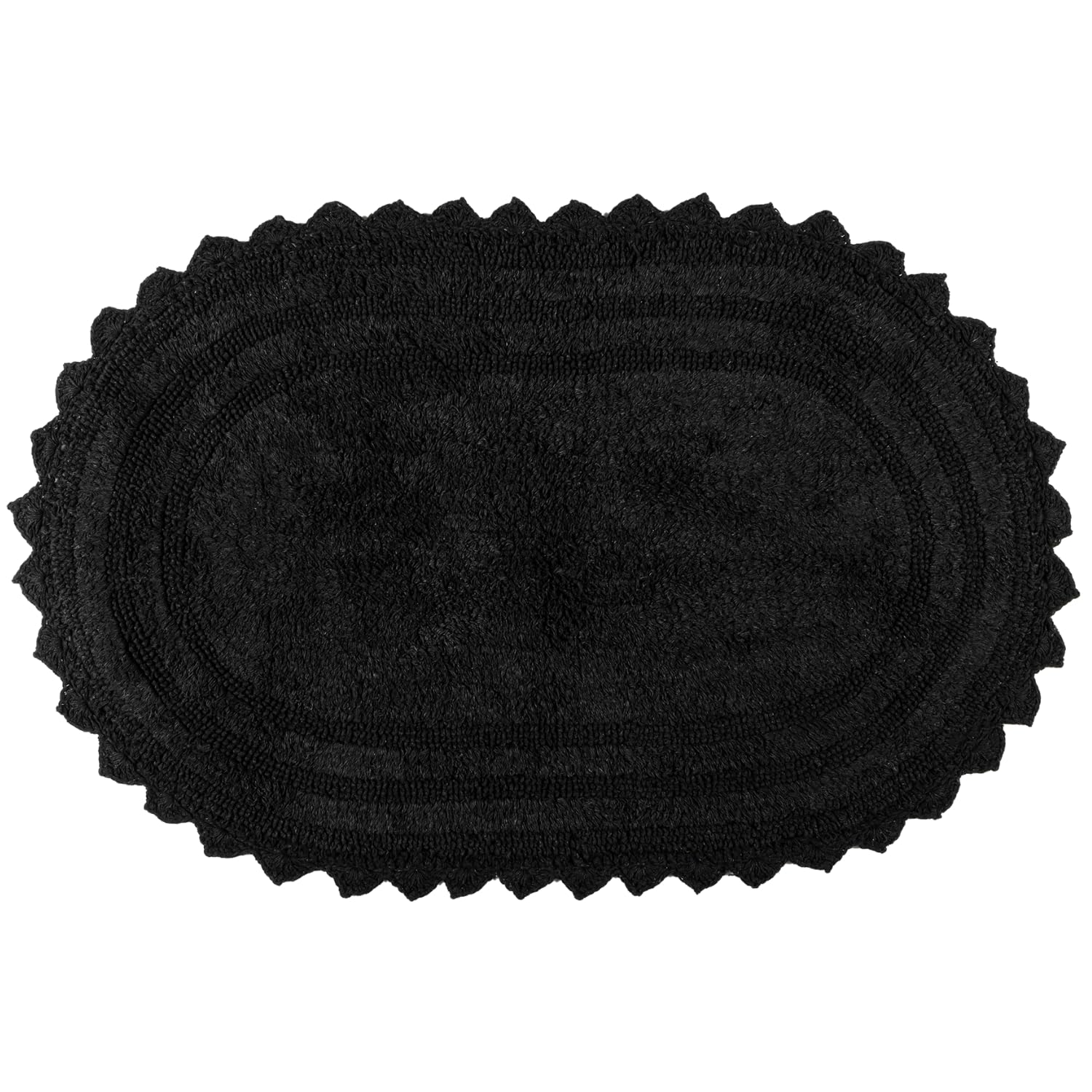 Tapis de bain noir bohème absorbant tapis cuisine coton doux lavable