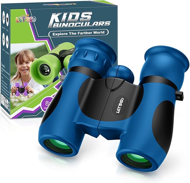 DEVENEZ Compact Waterproof Binoculars for Kids 8x21 Zoom - Outdoor Toys & Gifts for Kids - for Observing Animals/Landscapes/Stars/Concert