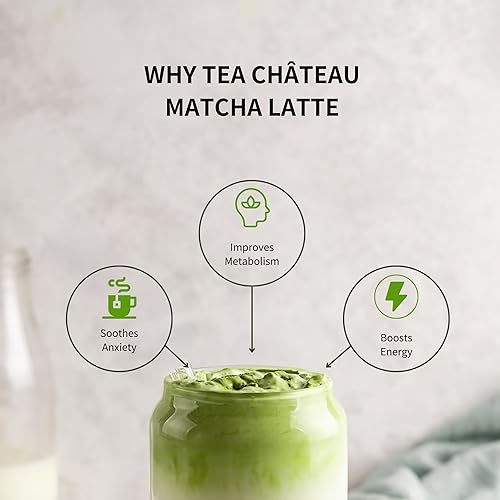 Miniatura 2 de TEA CHÂTEAU Matcha Latte - Cápsulas de leche entera de azúcar morena en polvo de Okinawa, compatible con máquinas Nescafe DG, 10 cápsulas (paquete
