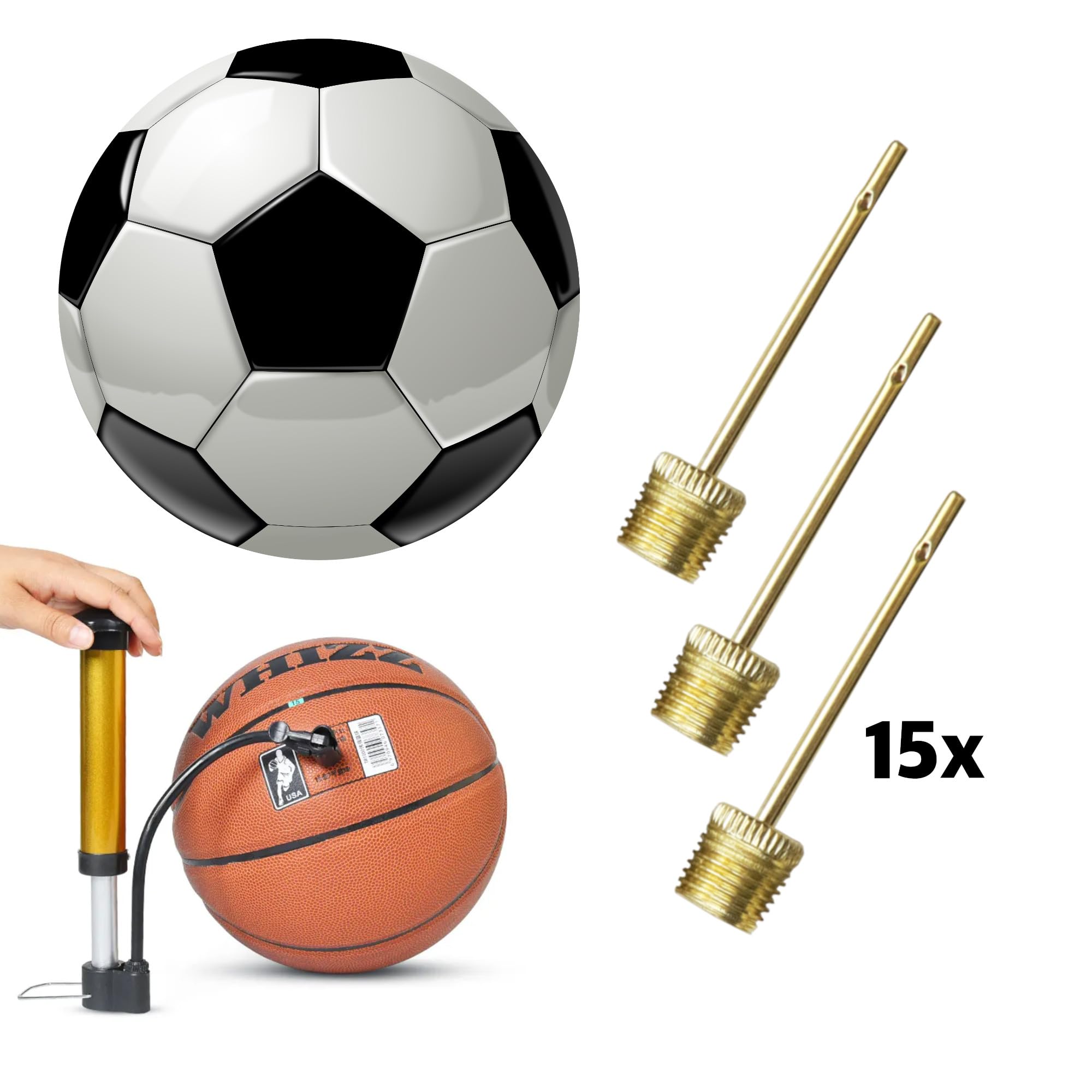 Image secondaire de OnAir Lot de 15 Aiguilles Professionnelles pour Ballons de Sport