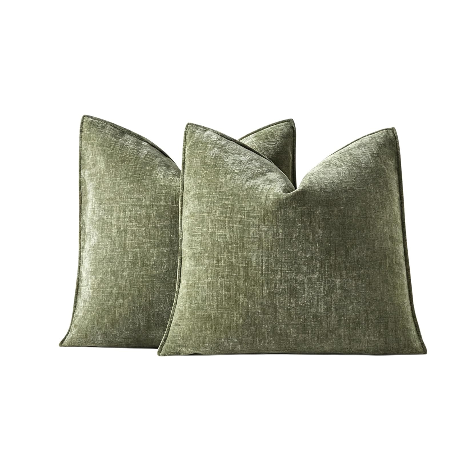 Pack Of 2 Chenille Decorative Throw Pillow Covers 18x18 Inch Cushion Cover