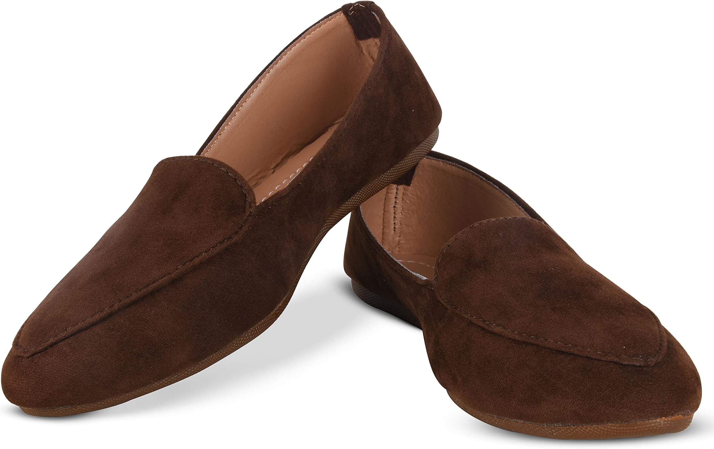 Fab FlipStylish Velvet Occasional Loafers Shoes for Casual Wear, Formal, Semi Formal Occasion (Brown, numeric_9) For Alluring Women, Made in India