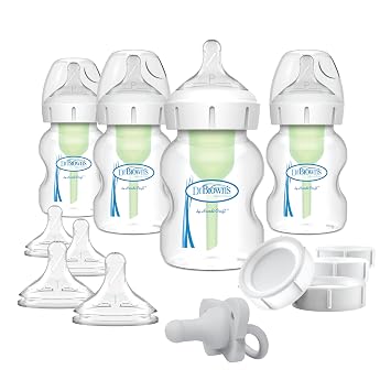 Dr. Browns Breastfeeding Baby Bottles, Options+ Wide-Neck Breast to Bottle Feeding Set
