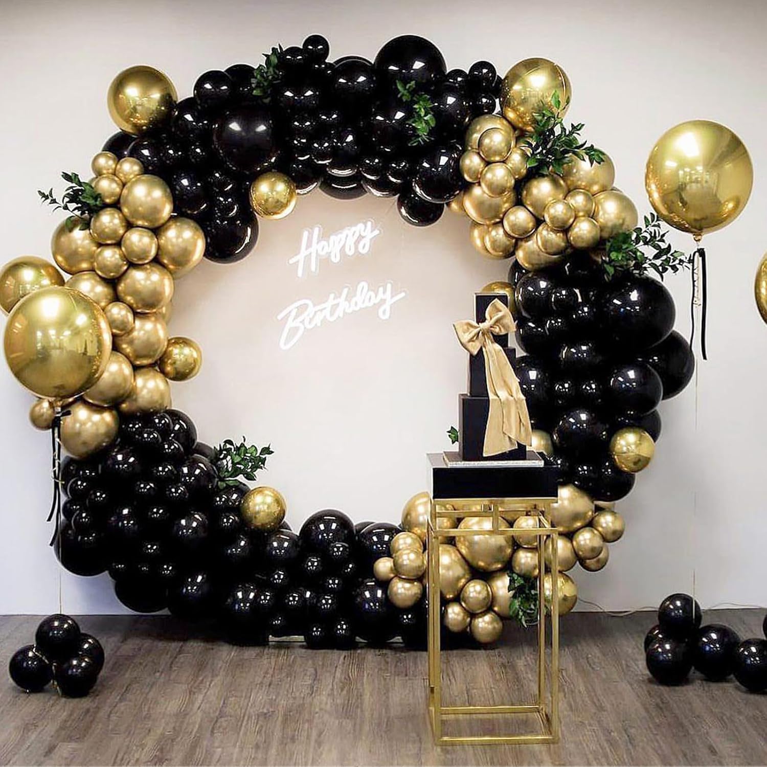 NISOCY Black Balloons, 102PCS 18In 12In 10In 5In Black Latex Balloon Arch Garland Kit For 2026 New Year Halloween Engagement Graduation Birthday Theme Party Decoration Anniversary Celebration