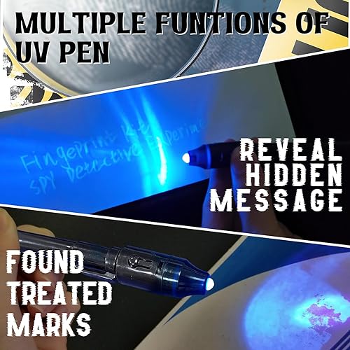 Miniatura 3 de Kit de Espía Infantil UNGLINGA, Juego de Dedo Detective, Juguetes de Huellas Dactilares, Regalos Educativos para Experimentos Científicos para Niños