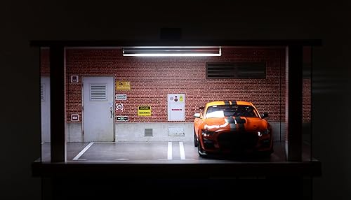 Miniatura 2 de Vitrina de coche modelo a escala 118  vitrina de garaje de coche 118 con cubierta de acrílico transparente e iluminación LED para automóviles