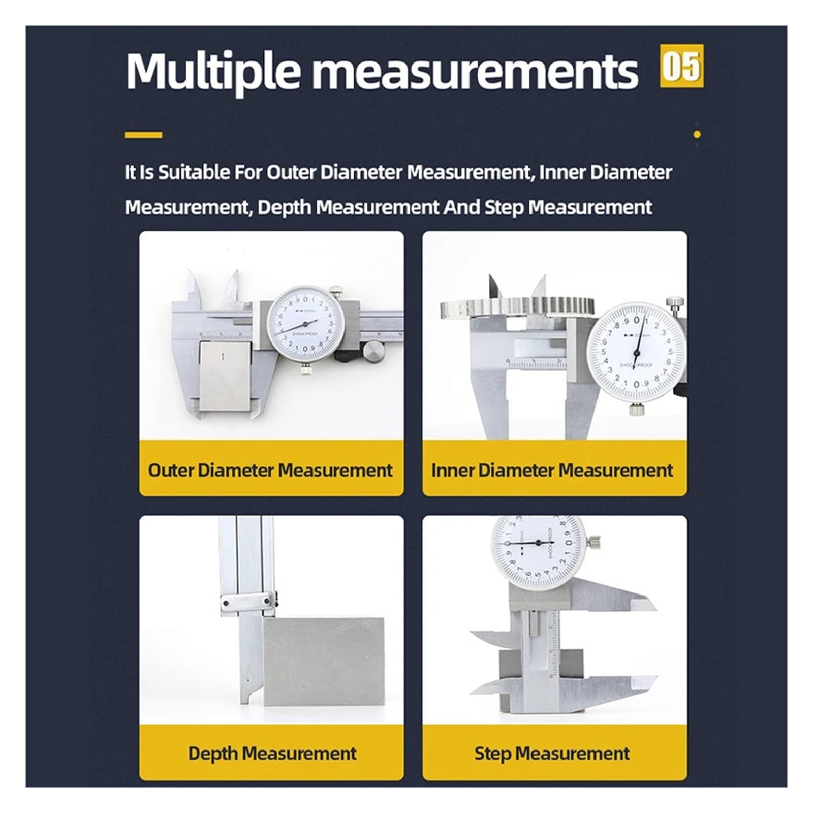 Calibrador Vernier Paquímetro Profesional Herramientas De Carpintería Herramienta De Medición Regla Micrométrica Calibre De Acero Inoxidable Calibre De Cuadrante,Box Quality Caliper