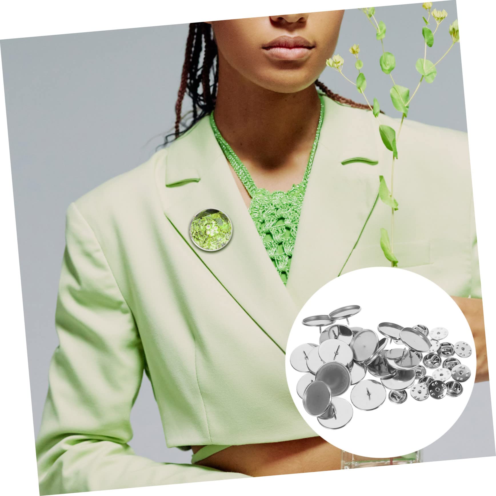 20 Pezzi Base Per Spille EXCEART | Vassoi Per Creare Badge Fai Da Te | Accessori Gioielli - Foto 9