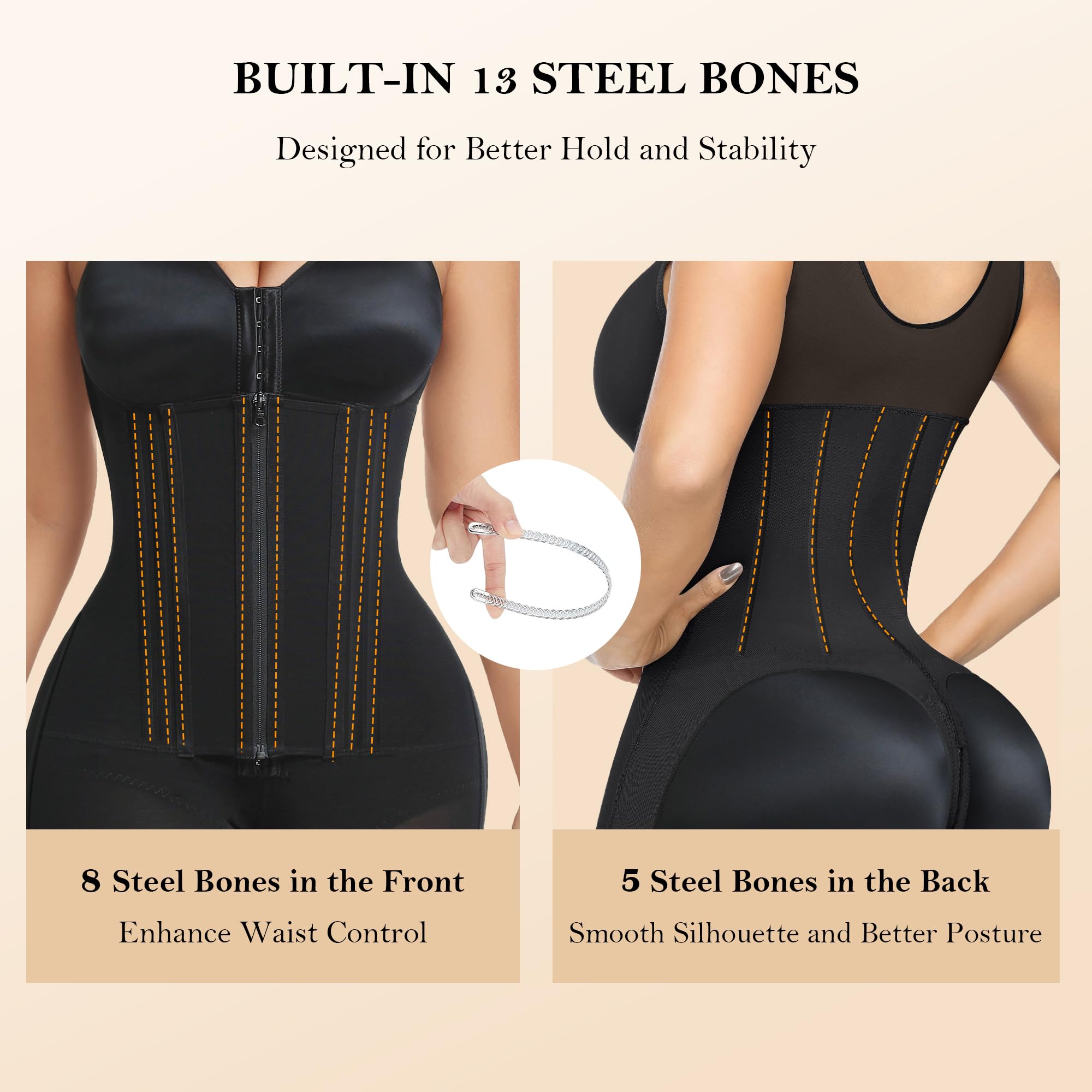 YIANNA Overbust Fajas Colombianas Shapewear per le donne controllo della pancia Body Shaper Cintura Post Chirurgia Compressione Indumento