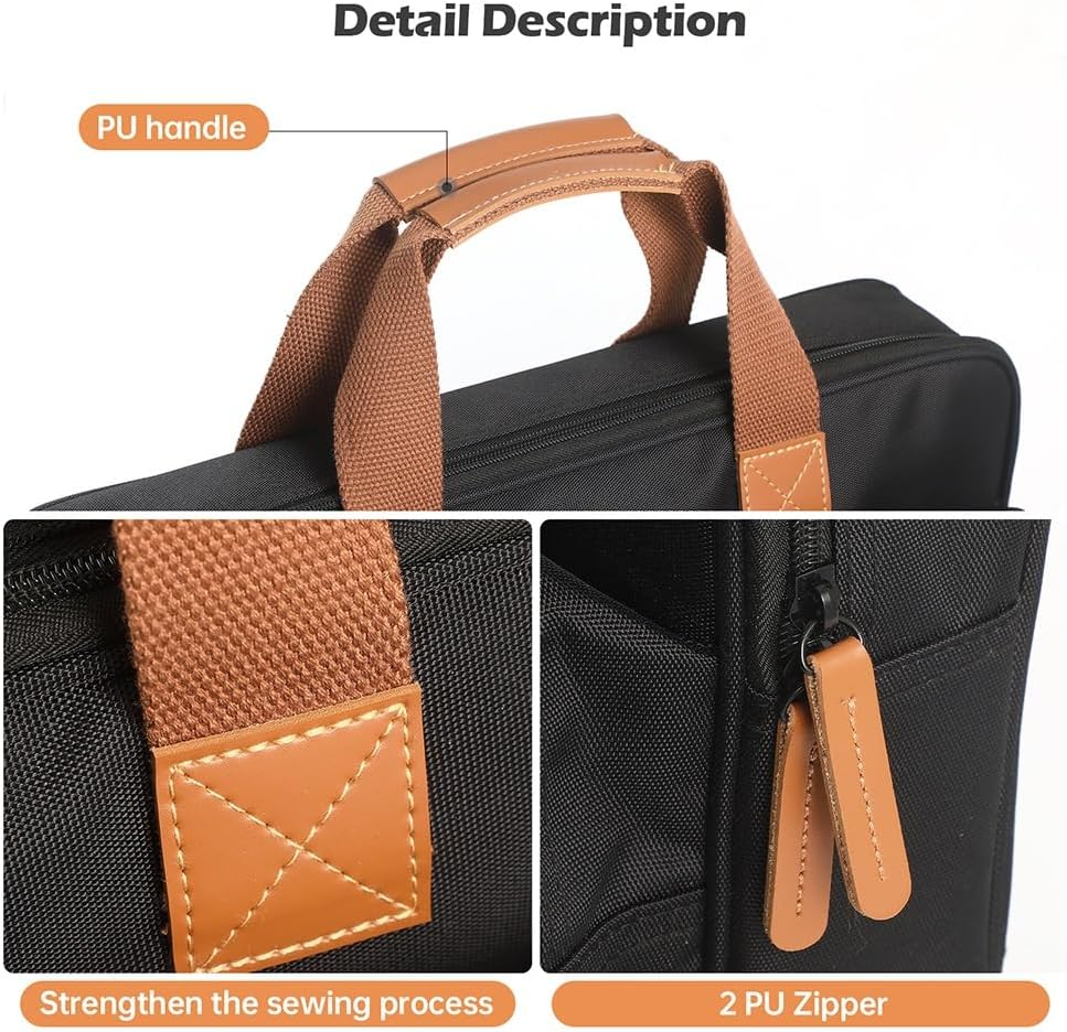 JSEIAJB EVA Turntables Protective Case Dustproof Travel Carrying Storage Bags with PU Handle image 4