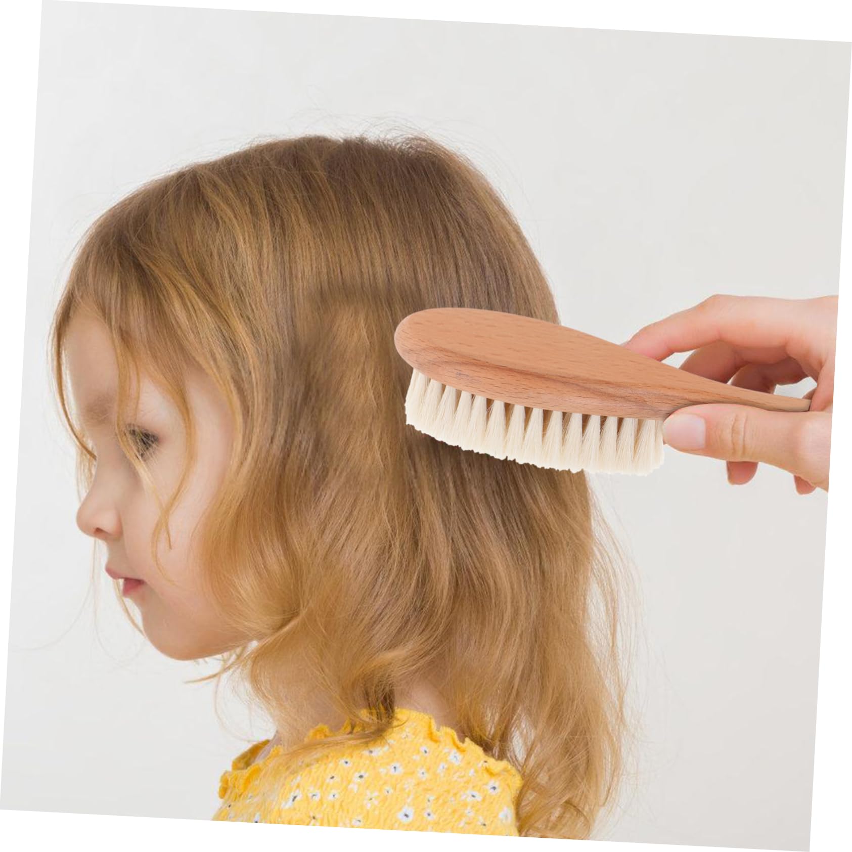 VICASKY 2-in-1 Baby Hair Brush Set Wool Brush Wooden Comb for Hair Care Grooming Kit