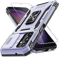 Vista 94 de DEERLAMN - Funda para Samsung Galaxy A15 5G con cubierta deslizante para la cámara + protector de pantalla (1 paquete), soporte giratorio con anillo