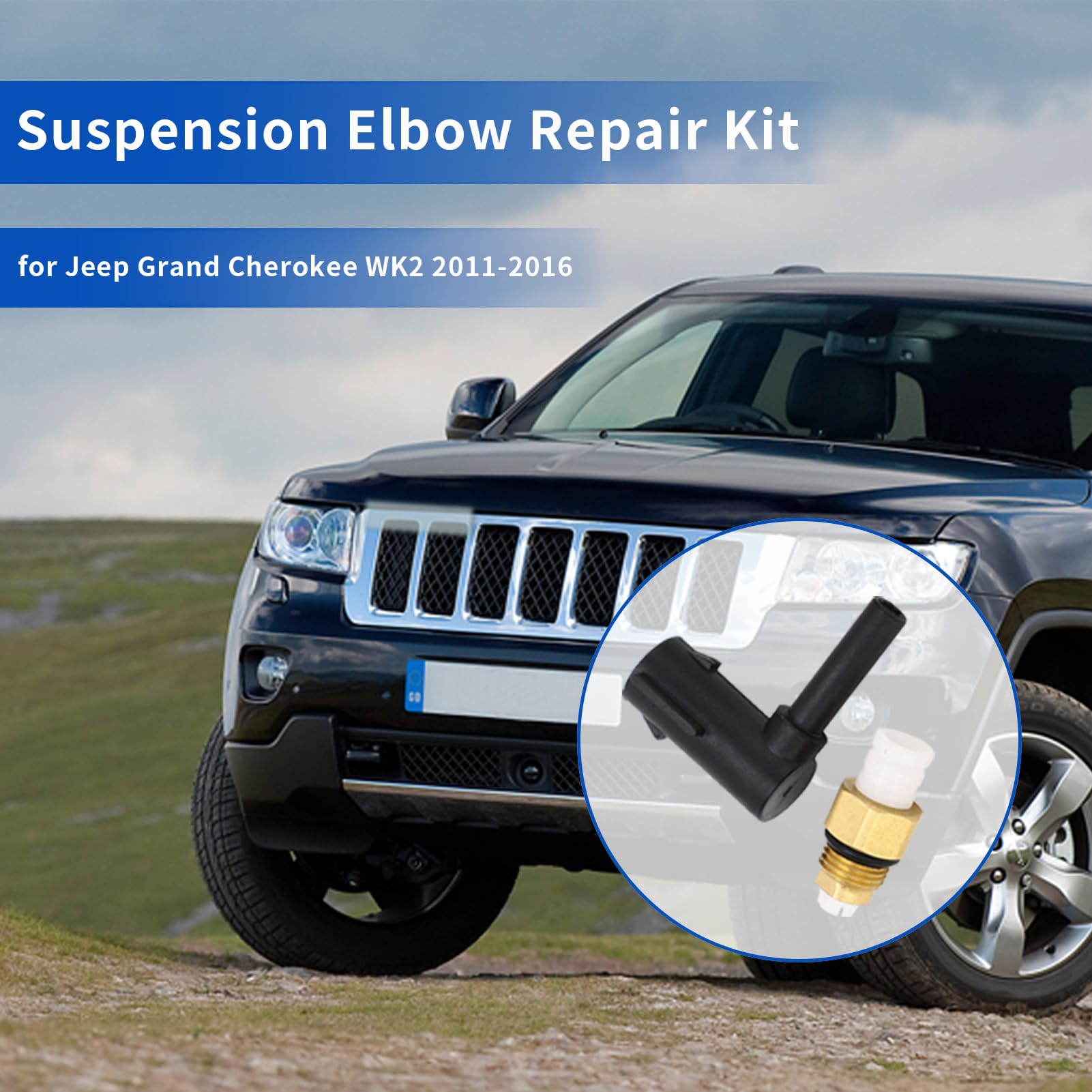 Kit de Réparation de Coude de Suspension Pneumatique, Kit de Valve de Réparation de Suspension, pour Grand Cherokee WK2 2011‑2016 JWK2-A210-ADFU, pour 68029902AE 68080194AA...