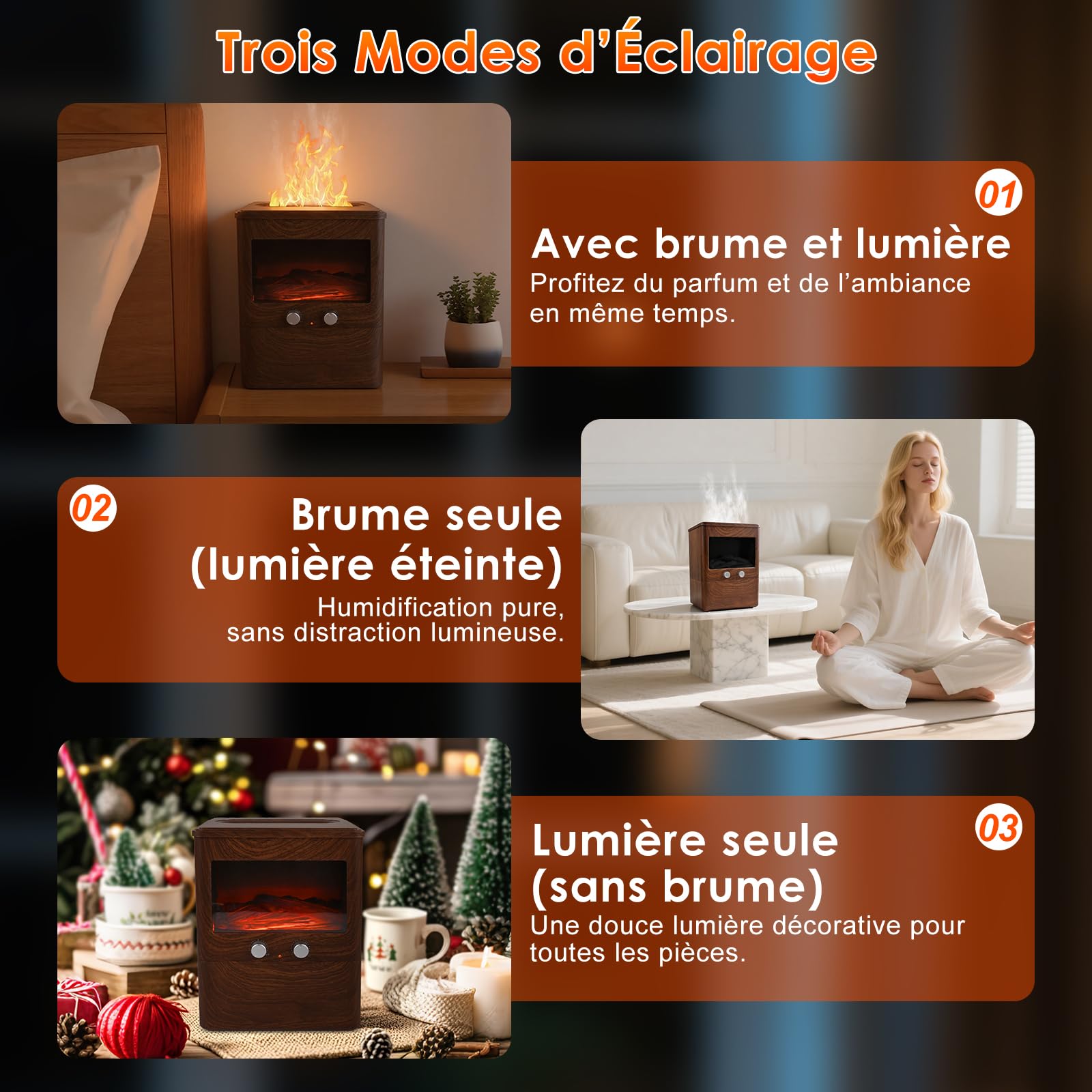 Diffuseur Huiles Essentielles en Céramique, Diffuseur de Parfum Electrique Ultrasonique Diffuseur Huile Essentielle pour la Maison, Yoga (Flamme 3L)