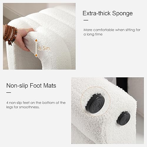 Miniatura 5 de Taburete otomano multifuncional, reposapiés para sofá, taburete de tocador moderno para sala de maquillaje, sala de estar y entrada, pequeño y lindo