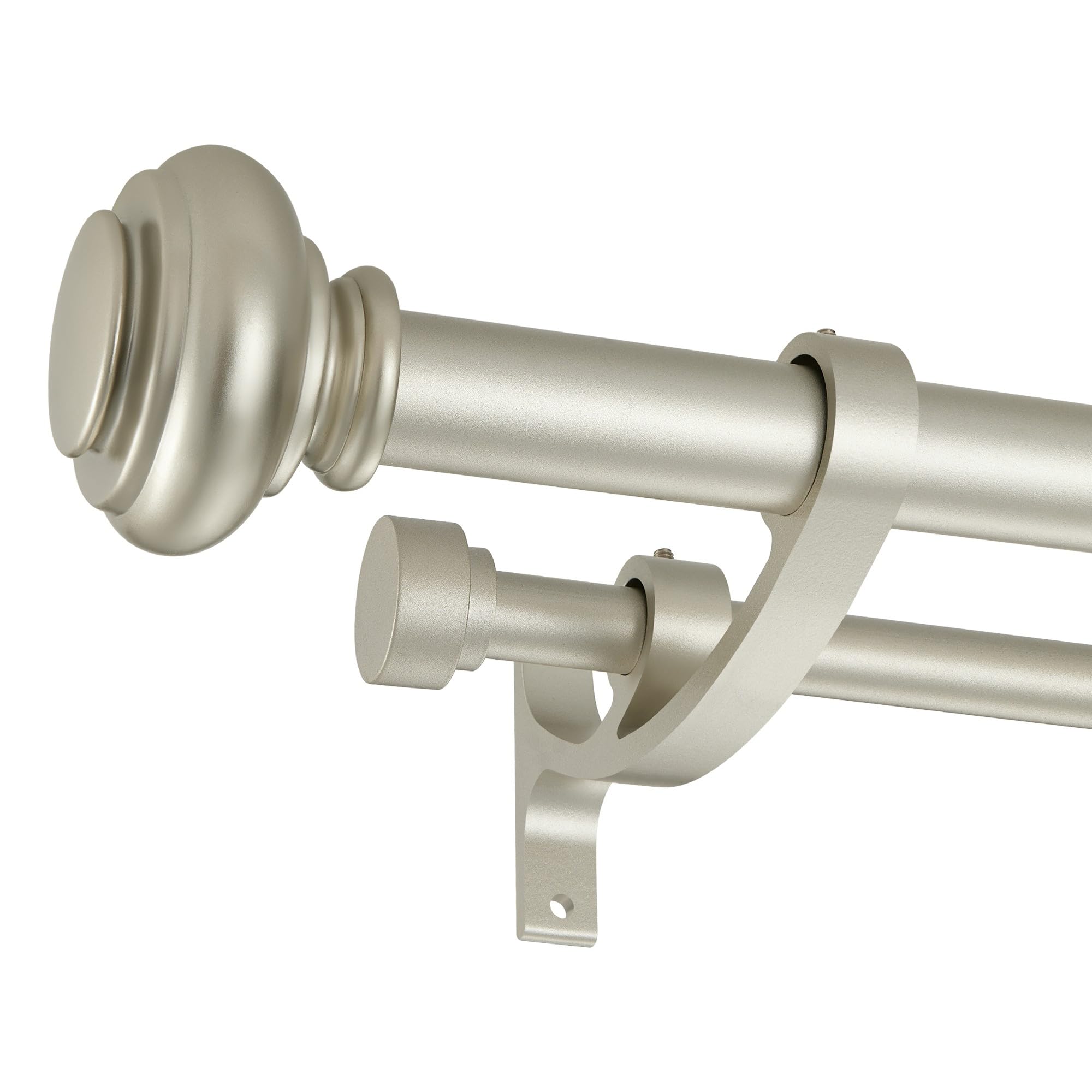 Vimayta Double Curtain Rods in Matte Silver